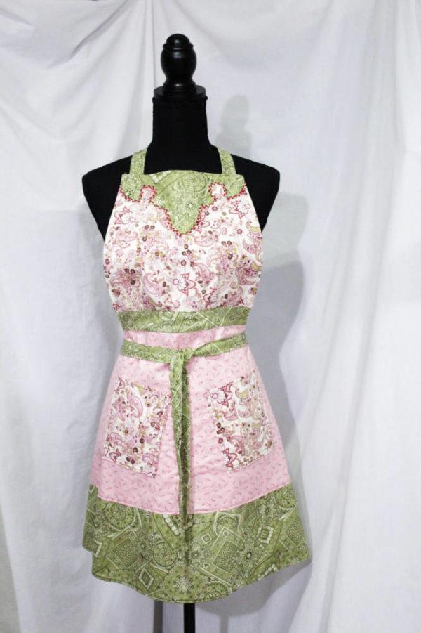 pink prairie full length apron front