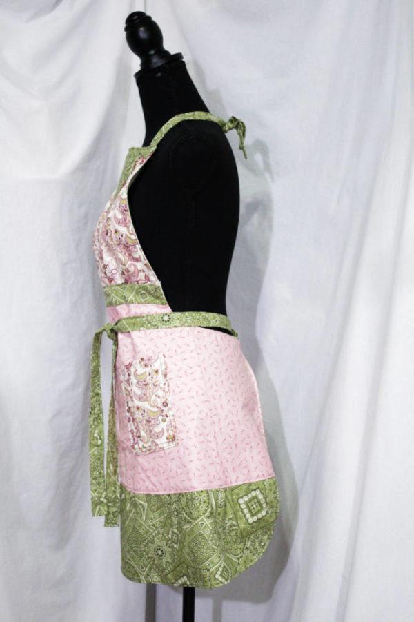 pink prairie full length apron left side