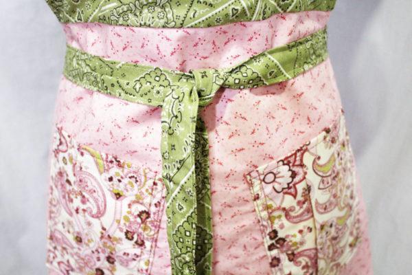 pink prairie full length apron waist detail