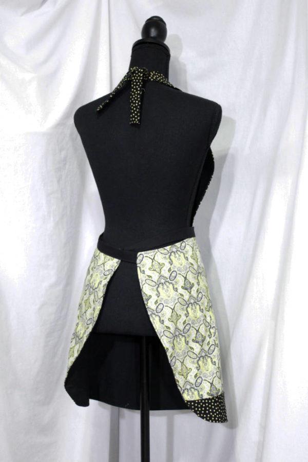 yellow black full length apron back