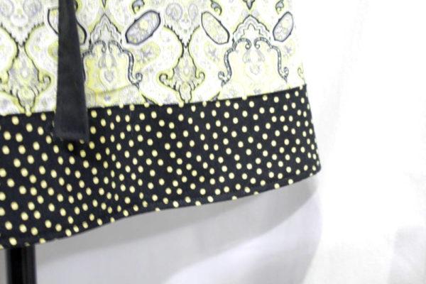 yellow black full length apron skirt detail