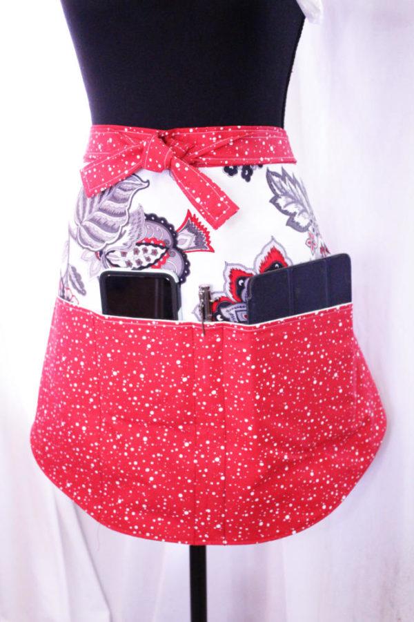 dahlia darlin' waist length server apron